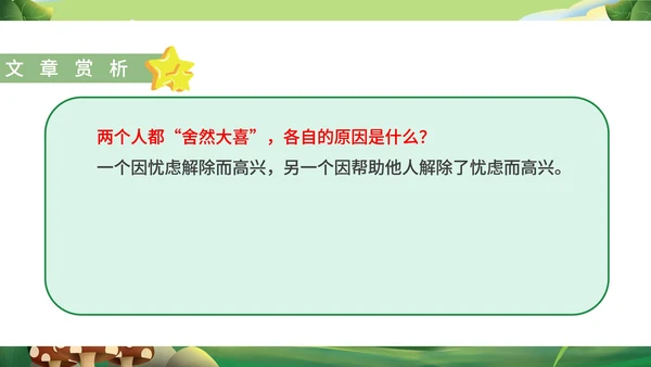 绿色卡通风语文初一课件杞人忧天PPT模板