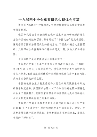 十九届四中全会重要讲话心得体会多篇.docx