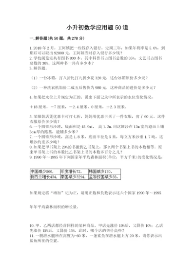 小升初数学应用题50道带答案（能力提升）.docx