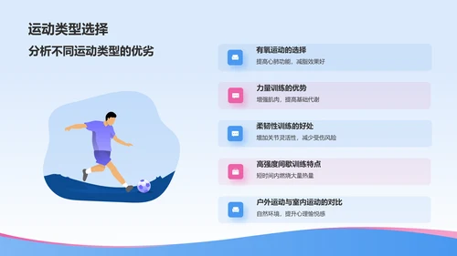 蓝色插画风合理饮食预防肥胖健康教育PPT模板