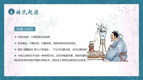 百家姓华夏民族姓氏起源姓氏PPT课件中国传统文化
