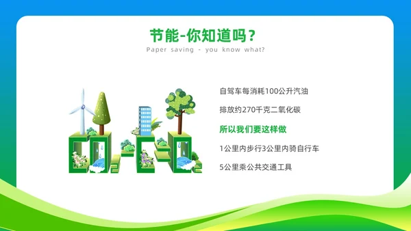 绿色简约风2023年节能宣传周主题班会