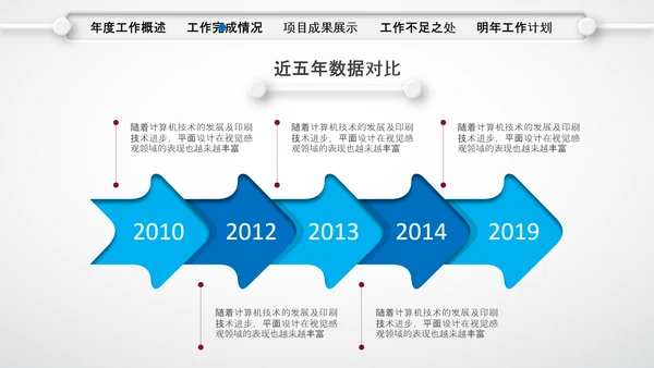微立体蓝色年终总结工作汇报个人述职PPT