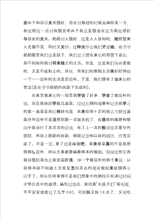 大一寒假社会实践报告例文