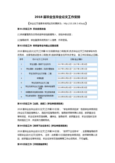 毕业论文工作安排.docx