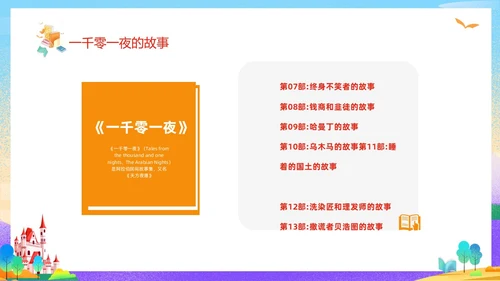 彩色插画卡通儿童好书分享好书推荐童话故事一千零一夜读书分享