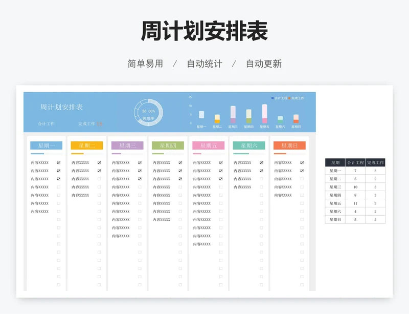 周计划安排表