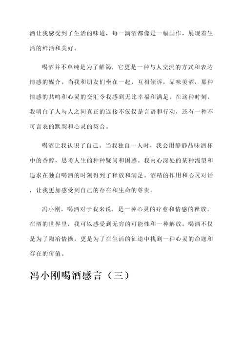 冯小刚喝酒感言