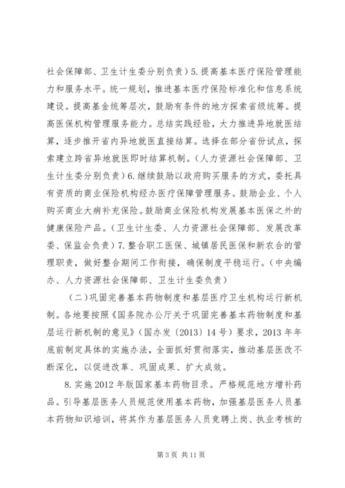 深化医药卫生体制改革XX年主要工作安排 (2).docx