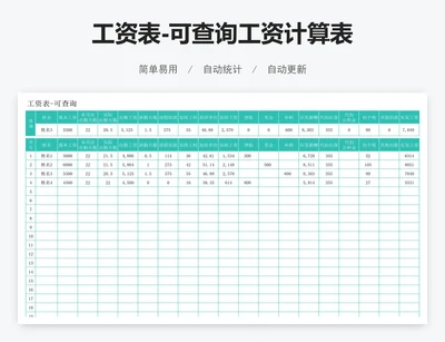 工资表-可查询工资计算表