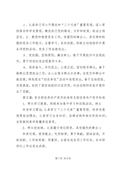 机关党支部优秀共产党员和优秀党务工作者标准.docx