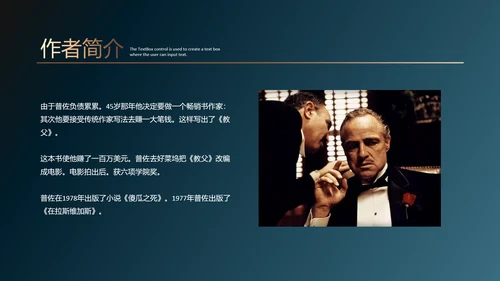 《教父》读书笔记ppt模板