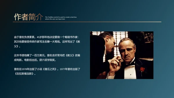 《教父》读书笔记ppt模板