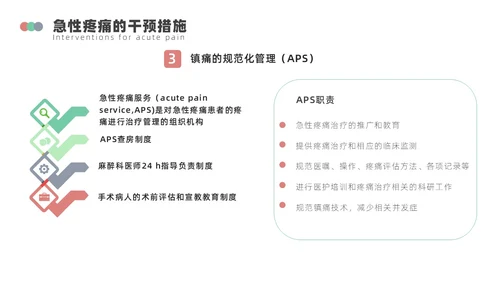 浅绿色简约围手术期疼痛管理ppt模板