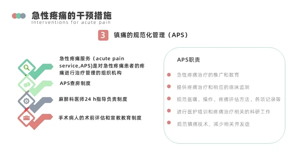 浅绿色简约围手术期疼痛管理ppt模板