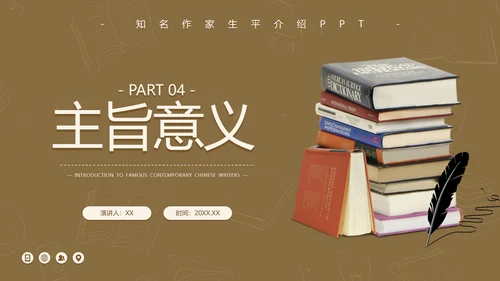 作家莫言读书PPT模板