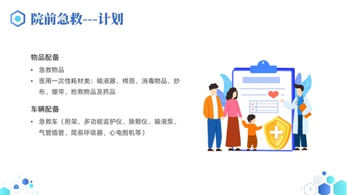 蓝色简约医疗医院院前急救PPT课件急救知识
