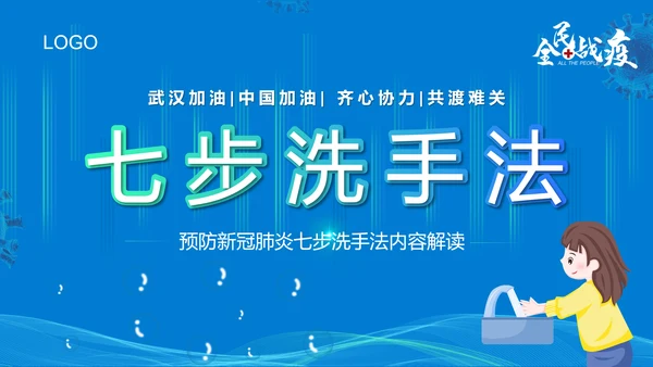 七步洗手法PPT课件模版
