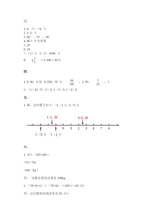 小学数学六年级下册竞赛试题附参考答案【培优a卷】.docx