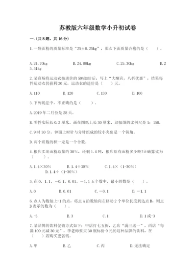 苏教版六年级数学小升初试卷附完整答案（名师系列）.docx