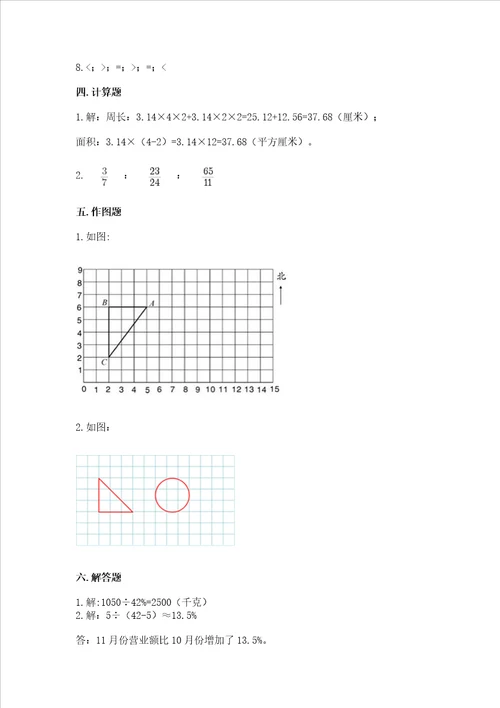 2022六年级上册数学期末测试卷夺冠word版