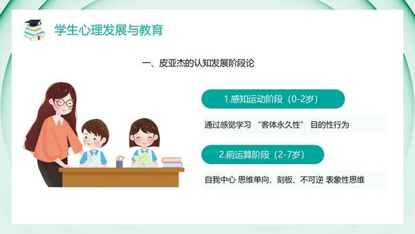 绿色卡通风教育心理学PPT模板