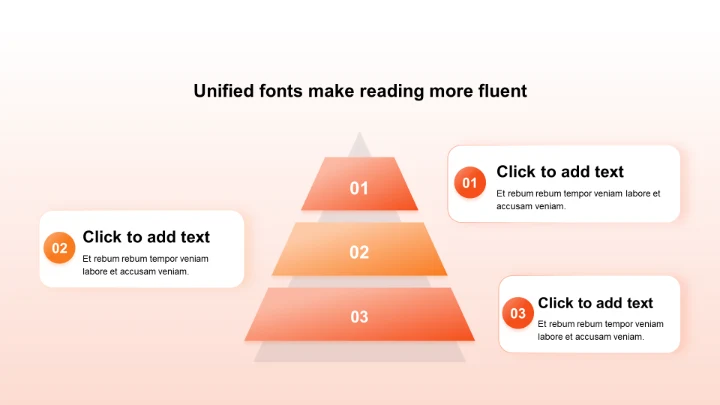 渐变纯文字PPT棱锥