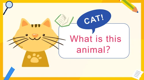 手绘卡通小学英语猜词游戏PPT模板