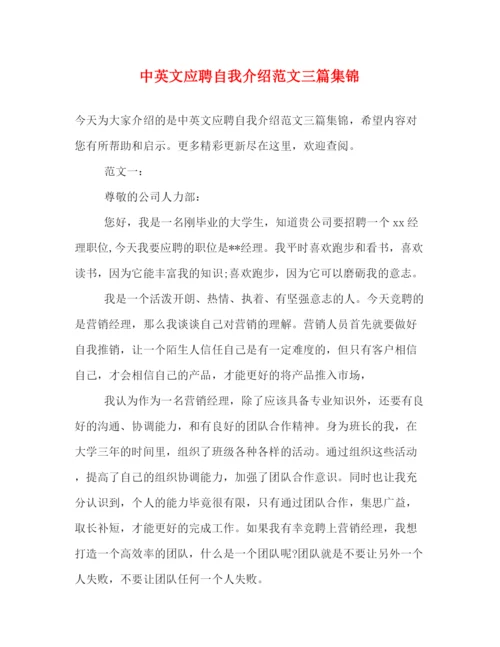 精编之中英文应聘自我介绍范文三篇集锦.docx