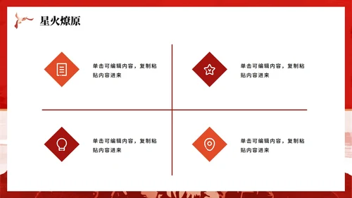红色党政剪影风党史教育PPT模板