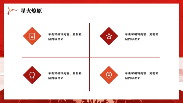 红色党政剪影风党史教育PPT模板