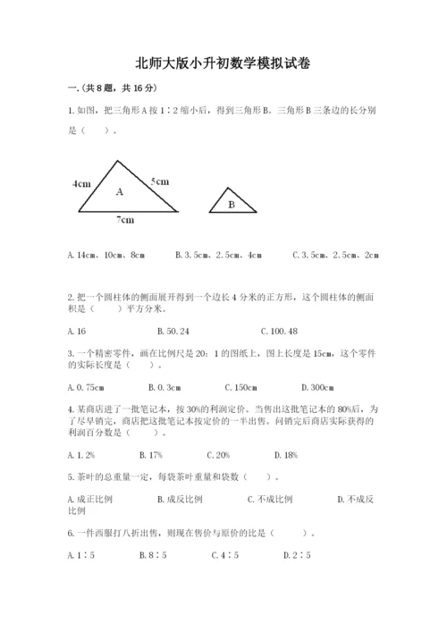 北师大版小升初数学模拟试卷附参考答案（b卷）.docx