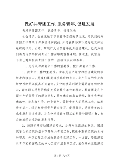 做好共青团工作,服务青年,促进发展.docx