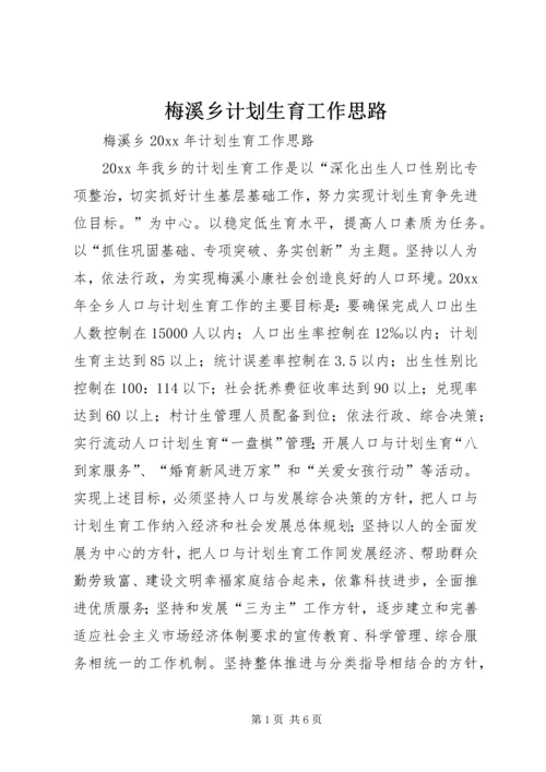 梅溪乡计划生育工作思路.docx