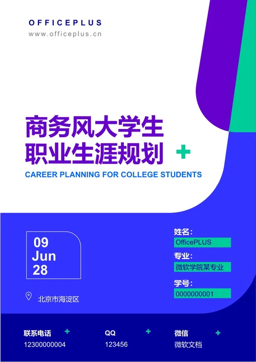 商务风大学生职业生涯规划