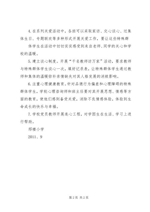 邢楼小学关心关爱特殊群体未成年人实施方案.docx