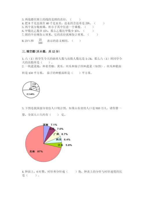 小学六年级上册数学期末测试卷含答案（考试直接用）.docx
