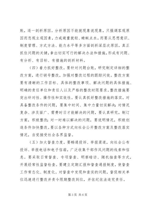 关于做好全市“整作风、提效能、优环境”主题活动自查自纠阶段工作的意见.docx