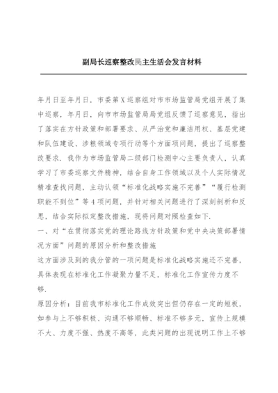 副局长巡察整改民主生活会发言材料.docx