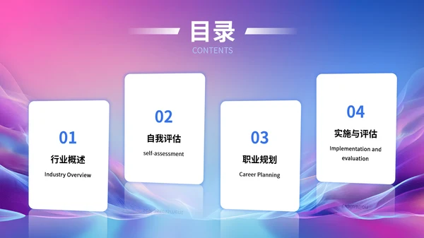 蓝紫渐变色互联网IT职业规划PPT模板