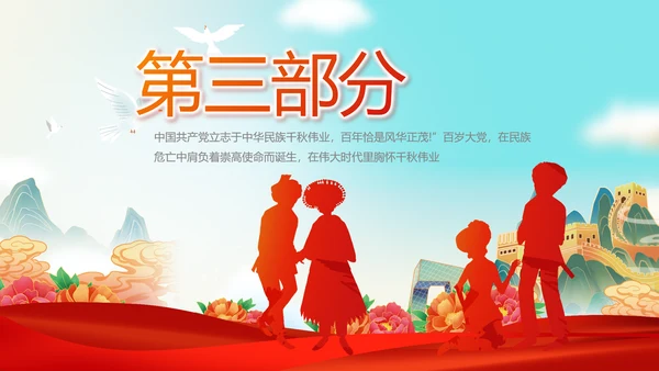 艺术传统魅力民族团结文化风情动态PPT模板