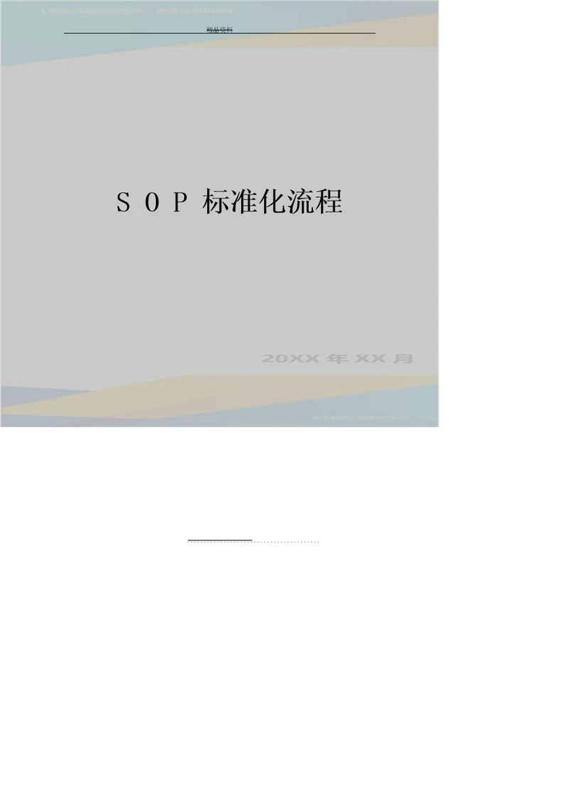 最新SOP标准化流程