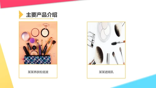白色几何风美妆化妆品公司宣传PPT模板