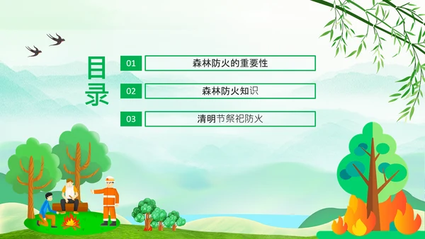 清明防火知识安全宣讲通用PPT模板