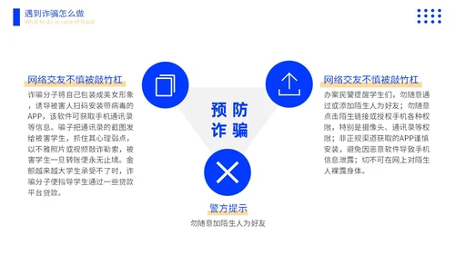 黄蓝色撞色大学生防诈骗说课稿