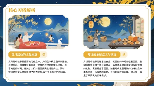 黄色中国风月满人间中秋节文化活动PPT模板