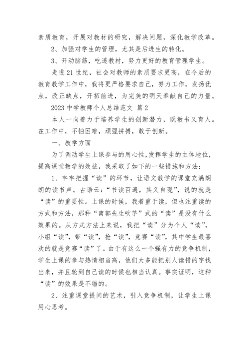 2023中学教师个人总结范文.docx
