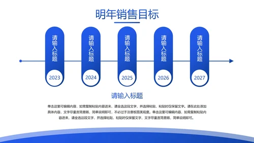蓝色简约几何渐变销售业绩报告PPT模板