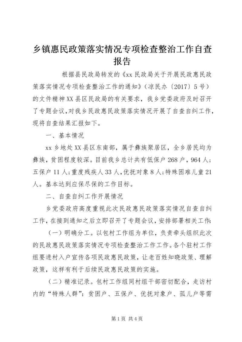 乡镇惠民政策落实情况专项检查整治工作自查报告.docx