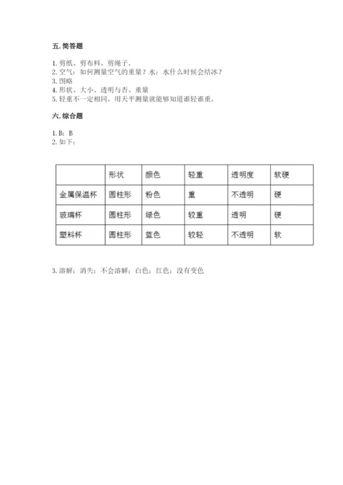 教科版一年级下册科学期末测试卷附参考答案【预热题】.docx